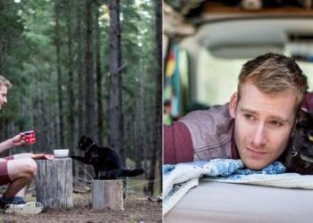 Un homme quitte son emploi et vend tout ce qu&rsquo;il possède juste pour voyager avec son chat