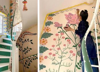 Cette artiste a peint de magnifiques fleurs sur tous ses murs pendant qu&rsquo;elle était coincée en quarantaine