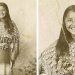 Cette rare photographie de 1894 montre une jeune femme amérindienne souriant au spectateur