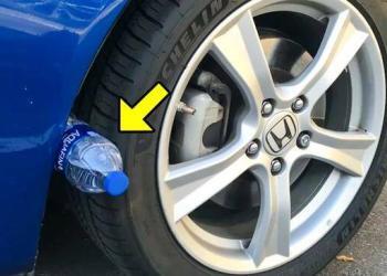 Placez toujours une bouteille d&rsquo;eau dans le pneu de votre voiture lorsque vous voyagez, voici pourquoi