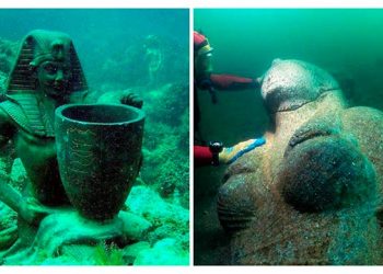 Après 1 200 ans, la ville égyptienne antique d&rsquo;Héracléion, connue sous le nom de cité perdue d&rsquo;Héracléion, a été retrouvée et explorée sous l&rsquo;eau.