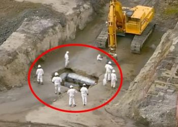 Un excavateur fait éclater une roche, puis les mineurs découvrent quelque chose de choquant