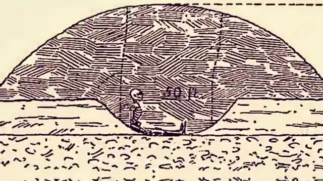 Schéma et articles de journaux anciens documentant la prétendue découverte de squelettes de géants.