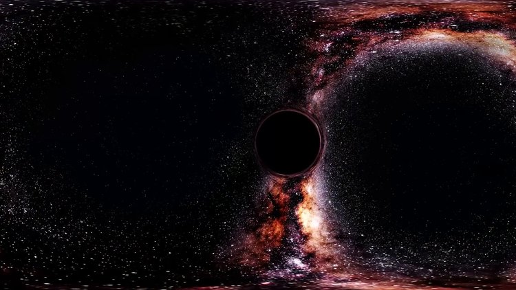 Animation spatiale représentant un trou noir, illustrant l'application moderne de ses théories.