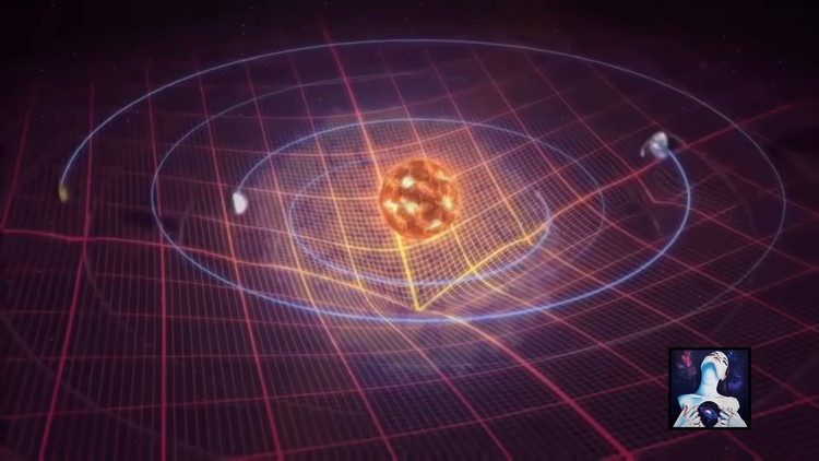 Schéma de la courbure de l'espace-temps