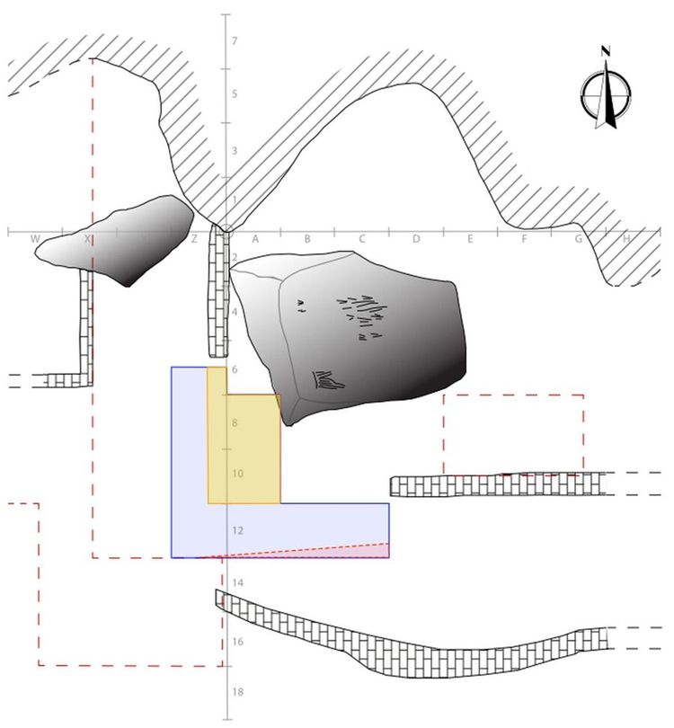 Plan des fouilles à Badanj